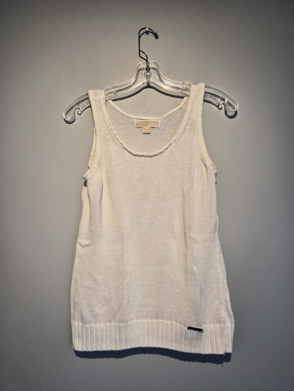 MICHAEL Michael Kors Cream Knitted Tank Top | Size Medium